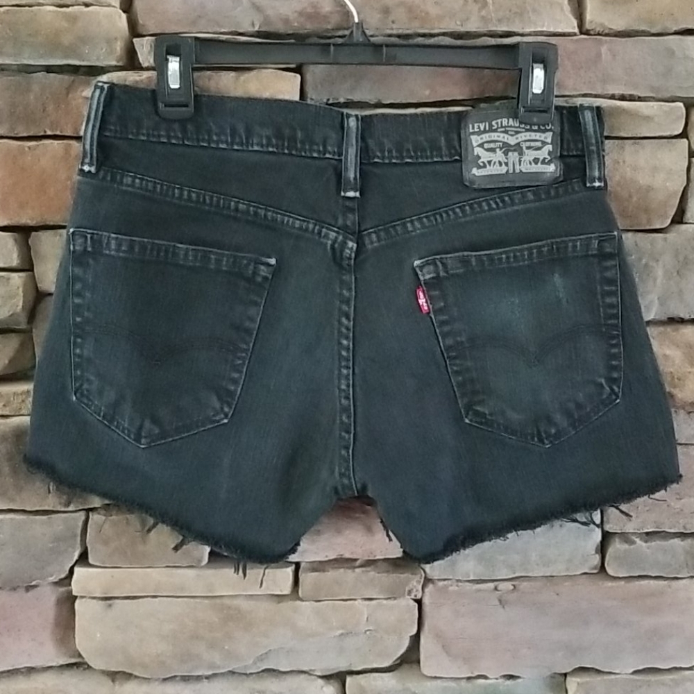 Levi's High Rise Cut Off Shorts in Black